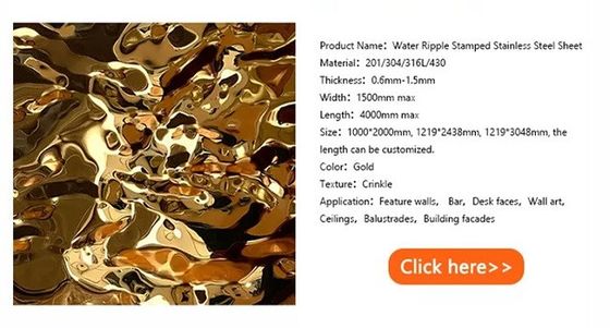 201 304 316 piastra in acciaio inox con fori per onde d'acqua Lamiera stampata