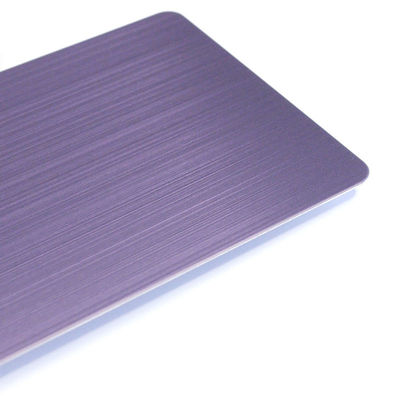 BIS Foglio di acciaio inossidabile spazzolato PVD Color Coating Purple 304 Acciaio inossidabile Placca di linea di capelli
