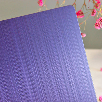 BIS Foglio di acciaio inossidabile spazzolato PVD Color Coating Purple 304 Acciaio inossidabile Placca di linea di capelli