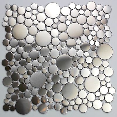 Bagno d'argento 8mm Penny Tile Grand Metal metallica delle tessere di acciaio inossidabile