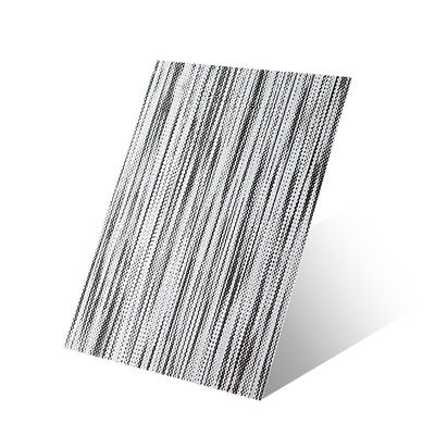 Fogli in acciaio inossidabile in rilievo di 0,7 mm, strisce di texture 2B BA n. 4 rivestimento murario decorativo
