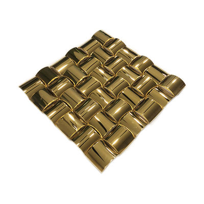 metallo 30X30MM della tessera di acciaio inossidabile dell'oro dello specchio di forma dell'arco 3D