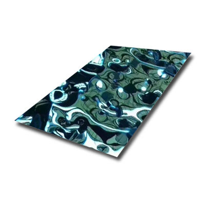 buon prezzo JIS 304 lamiera in acciaio inossidabile 8K specchio stampato ondulazione d'acqua Patten piegatura lamiera di metallo in linea