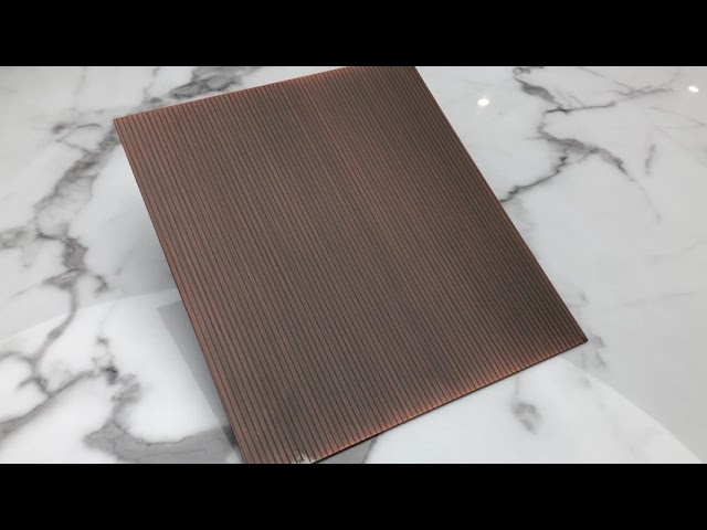 video aziendali Circa 0.03mm Decorative Stainless Steel Sheet Antique Bronze Color Copper Brass Coated Clad